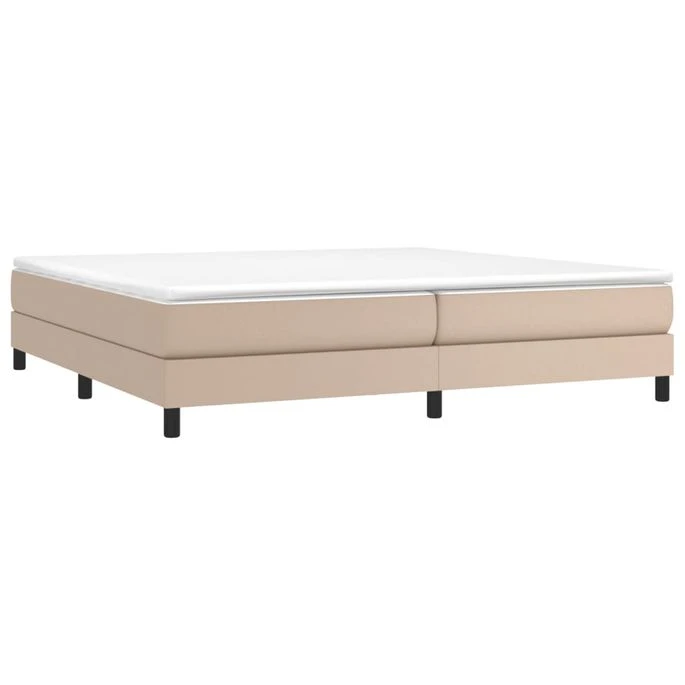 Lit à Sommier Tapissier Avec Matelas Cappuccino 200x200 Cm 2 3 Lit à Sommier Tapissier Avec Matelas Cappuccino 200x200 Cm 2 – Image 3