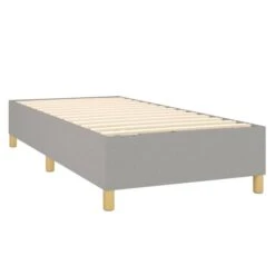 Lit à Sommier Tapissier Avec Matelas Gris Clair 100x200cm Tissu -Vente De Chambre lit a sommier tapissier avec matelas gris clair 100x200cm tissu 8720845512170 1509726