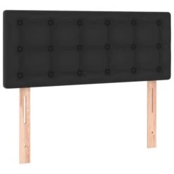 Lit à Sommier Tapissier Avec Matelas Noir 90x200 Cm Similicuir -Vente De Chambre lit a sommier tapissier avec matelas noir 90x200 cm similicuir 3666722940481 1513397