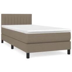 Vente De Chambre -Vente De Chambre lit a sommier tapissier avec matelas taupe 100x200 cm tissu 3666722842143 1460012