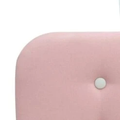 Lit Adulte 140 X 190 Cm - Tissu Imitation Lin Rose Et Boutons Roses - Sommier Inclus - ASHBY -Vente De Chambre lit adulte 140 x 190 cm tissu imitation lin rose et boutons roses sommier inclus ashby 3612400227597 528335