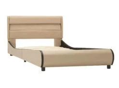 Lit Adulte à LED Simili Cuir Beige Nyam 100x200 Cm -Vente De Chambre lit adulte a led simili cuir beige nyam 100x200 cm 8719883699646 390564