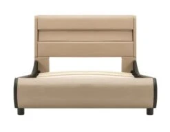 Lit Adulte à LED Simili Cuir Beige Nyam 100x200 Cm -Vente De Chambre lit adulte a led simili cuir beige nyam 100x200 cm 8719883699646 390565
