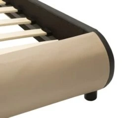 Lit Adulte à LED Simili Cuir Beige Nyam 100x200 Cm -Vente De Chambre lit adulte a led simili cuir beige nyam 100x200 cm 8719883699646 390567