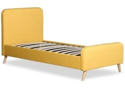 Lit Adulte Scandinave Tissu Jaune Nebura 90