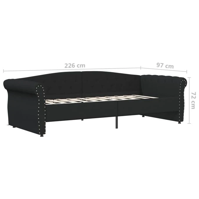 Lit Avec éclairage USB Noir Tissu 90x200 Cm 5 9 Lit Avec éclairage USB Noir Tissu 90x200 Cm 5 – Image 9