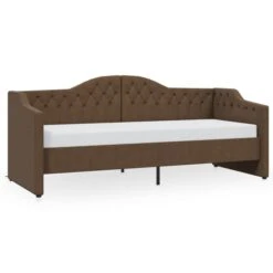 Vente De Chambre -Vente De Chambre lit avec matelas et eclairage usb marron fonce tissu 90x200 cm 3666722622097 1401383