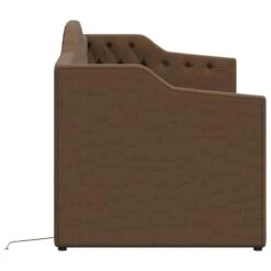 Lit Avec Matelas Et éclairage USB Marron Foncé Tissu 90x200 Cm 6 -Vente De Chambre lit avec matelas et eclairage usb marron fonce tissu 90x200 cm 3666722622097 1401387