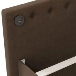 Lit Avec Matelas Et éclairage USB Marron Foncé Tissu 90x200 Cm 6 -Vente De Chambre lit avec matelas et eclairage usb marron fonce tissu 90x200 cm 3666722622097 1401389