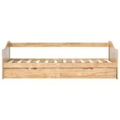 Lit Banquette 2 Couchages Pin Massif Naturel Sacha 90x200 Cm -Vente De Chambre lit banquette 2 couchages pin massif naturel sacha 90x200 cm 3666722591508 382123