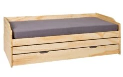 Lit Banquette 3 Couchages Pin Massif Clair Zura 90x200 Cm