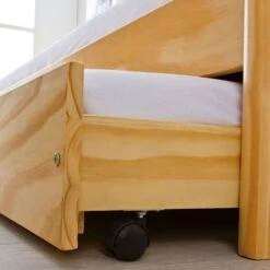 Lit Banquette Avec Tiroir Lit Pin Massif Vernis Naturel Theo 90x200 Cm -Vente De Chambre lit banquette avec tiroir lit pin massif vernis naturel theo 90x200 cm 4010340352154 402440