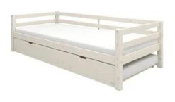 Lit Banquette Gigogne Enfant - 2x90x190cm - Pin Massif Blanchi - Sommier Inclus - SOREN