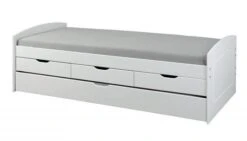 Lit Banquette Gigogne Pin Massif Vernis Blanc Eureka 90x200 Cm