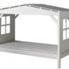 Lit Cabane Pin Massif Blanc Pino 90x200 Cm
