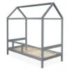 Lit Cabane Pin Massif Gris Wisty 90x190 Cm