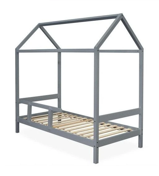 Lit Cabane Pin Massif Gris Wisty 90x190 Cm 1 Lit Cabane Pin Massif Gris Wisty 90x190 Cm