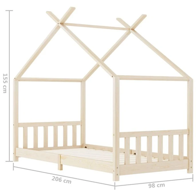 Lit Cabane Pin Massif Naturel Dorma 90x200 Cm 5 Lit Cabane Pin Massif Naturel Dorma 90x200 Cm – Image 5