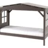 Lit Cabane Pin Massif Taupe Pinie 90x200 Cm