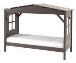 Lit Cabane Pin Massif Taupe Pinie 90x200 Cm