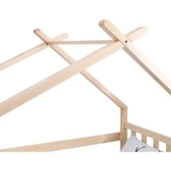 Lit Cabane Surélevé Avec Bacs De Rangements Beige Et Blanc -Vente De Chambre lit cabane sureleve avec bacs de rangements beige et blanc 3248116160172 529645