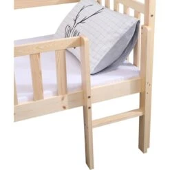 Lit Cabane Surélevé Avec Bacs De Rangements Beige Et Blanc -Vente De Chambre lit cabane sureleve avec bacs de rangements beige et blanc 3248116160172 529646