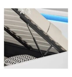 Lit Coffre à Led Simili Cuir Blanc Balto 160 -Vente De Chambre lit coffre a led simili cuir blanc balto 160 3557630016774 229949