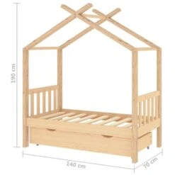 Lit D'enfant Avec Tiroir Bois De Pin Massif 70x140 Cm -Vente De Chambre lit d enfant avec tiroir bois de pin massif 70x140 cm 3666722780582 997565