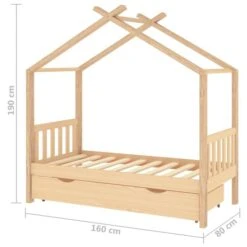 Lit D'enfant Avec Un Tiroir Pin Massif 80x160 Cm 13 Lit D'enfant Avec Un Tiroir Pin Massif 80x160 Cm -Vente De Chambre lit d enfant avec un tiroir pin massif 80x160 cm 3666722780544 997572