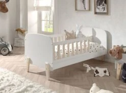 Lit Enfant 70x140 Cm Bois Laqué Blanc Et Pieds Pin Massif Clair Kiddy -Vente De Chambre lit enfant 70x140 cm bois laque blanc et pieds pin massif clair kiddy 5420070235525 691950