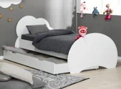 Lit Enfant 90x190 Cm Bois Blanc Altéa -Vente De Chambre lit enfant 90x190 cm bois blanc altea 3700429609415 655609