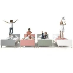Lit Enfant 90x200 Cm Avec Sommier Bois Blanc Satiné Funy -Vente De Chambre lit enfant 90x200 cm avec sommier bois blanc satine funy 5420070232418 692232