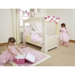 Lit Enfant A Baldaquin En MDF, Sommier A Lattes Inclus. -Vente De Chambre lit enfant a baldaquin en mdf sommier a lattes inclus 5013138637999 700426