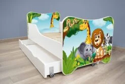 Lit Enfant à Tiroir Et Matelas 70x140 Cm Africa -Vente De Chambre lit enfant a tiroir africa melamine blanc 70x140 cm 5902533410064 569623