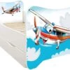 Lit Enfant à Tiroir Et Matelas 70x140 Cm Avion