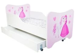 Lit Enfant à Tiroir Princesse Et Cheval 80x160
