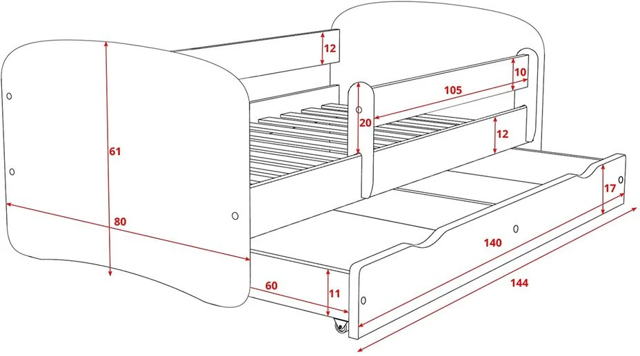 Lit Enfant Automobile Avec Sommiers Et Barrière De Sécurité Amovible Drimy 8 Lit Enfant Automobile Avec Sommiers Et Barrière De Sécurité Amovible Drimy – Image 8