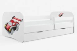 Lit Enfant Automobile Avec Sommiers Et Barrière De Sécurité Amovible Drimy