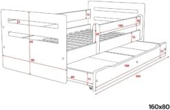 Lit Enfant Avec Barrière De Sécurité Amovible Blanc Et Gris Moly -Vente De Chambre lit enfant avec barriere de securite amovible blanc et gris moly 3666722174695 1223609
