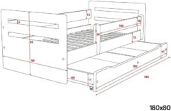 Lit Enfant Avec Barrière De Sécurité Amovible Blanc Et Gris Moly -Vente De Chambre lit enfant avec barriere de securite amovible blanc et gris moly 3666722174695 1223610