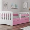 Lit Enfant Avec Barrière De Sécurité Amovible Rose Klaky