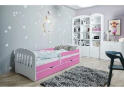 Lit Enfant Avec Barrière De Sécurité Amovible Rose Klaky -Vente De Chambre lit enfant avec barriere de securite amovible rose klaky 3666722173971 1223768