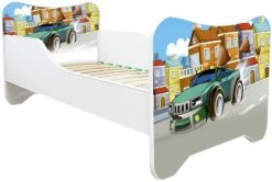 Lit Enfant Avec Sommier Et Matelas Super Car 70x140 Cm