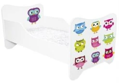 Lit Enfant Avec Sommier Et Matelas Un Monde Joyeux Chouettes 80x160