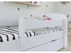 Lit Enfant Rose Fée Avec Papillons Avec Sommiers Et Barrière De Sécurité Amovible Drimy -Vente De Chambre lit enfant blanc fee avec papillons avec sommiers et barriere de securite amovible drimy 3666722165198 1235259