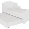 Lit Enfant Bois Blanc 2 Couchages 70x140 Ou 80x160 Cm - Sommier Et Matelas Inclus - Madale