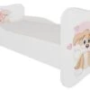 Lit Enfant Bois Blanc Imprimé Chiens Amoureux 70x140 Ou 80x160 Cm - Sommier Et Matelas Inclus - Ondula