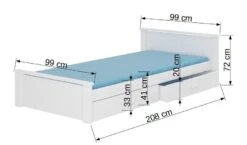 Lit Enfant Bois Pin Blanc 90x200 Cm Avec 2 Tiroirs De Rangement Lydia -Vente De Chambre lit enfant bois pin blanc 90x200 cm avec 2 tiroirs de rangement lydia 3666722947039 1508847