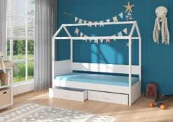 Lit Enfant Cabane Bois Pin Naturel Et Bois Blanc 90x200 Cm Avec 2 Tiroirs De Rangement Forka -Vente De Chambre lit enfant cabane bois pin naturel et bois blanc 90x200 cm avec 2 tiroirs de rangement forka 3666722956345 1509456