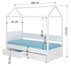 Lit Enfant Cabane Bois Pin Naturel Et Bois Blanc 90x200 Cm Avec 2 Tiroirs De Rangement Forka -Vente De Chambre lit enfant cabane bois pin naturel et bois blanc 90x200 cm avec 2 tiroirs de rangement forka 3666722956345 1509457